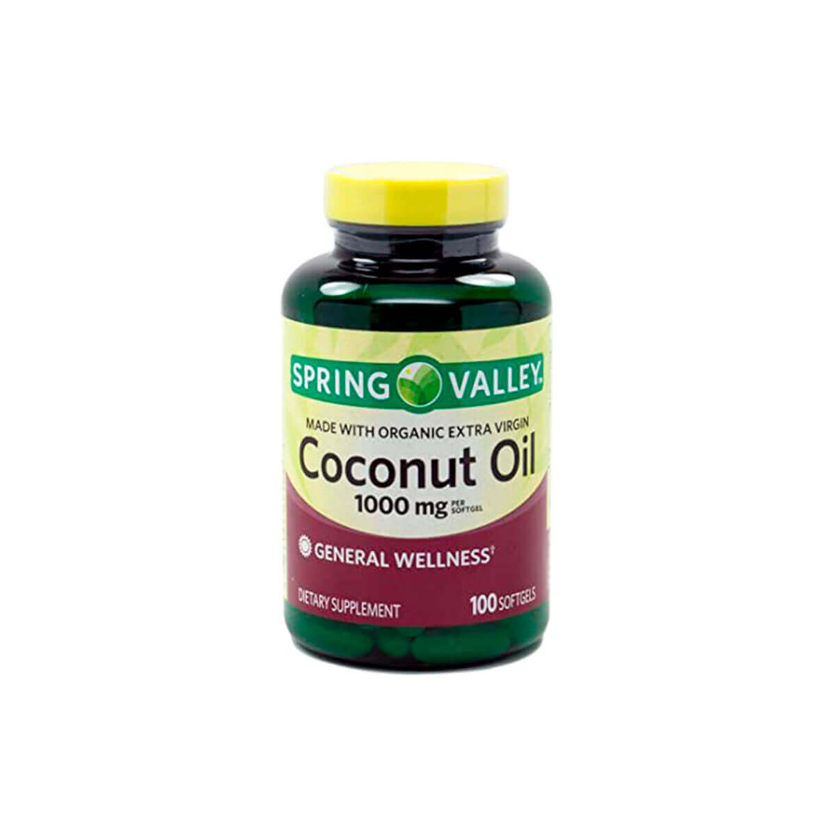 Spring Valley Coconut Oil 1000mg 90 Unidades Wellness Center Valencia